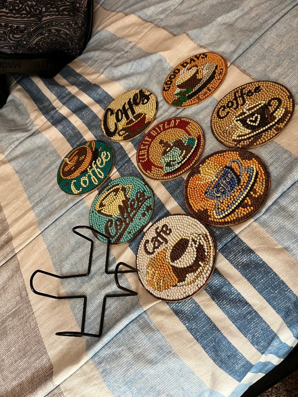 Diamond Art Coffee Coasters with Metal Frame - 8 Pack Coasters